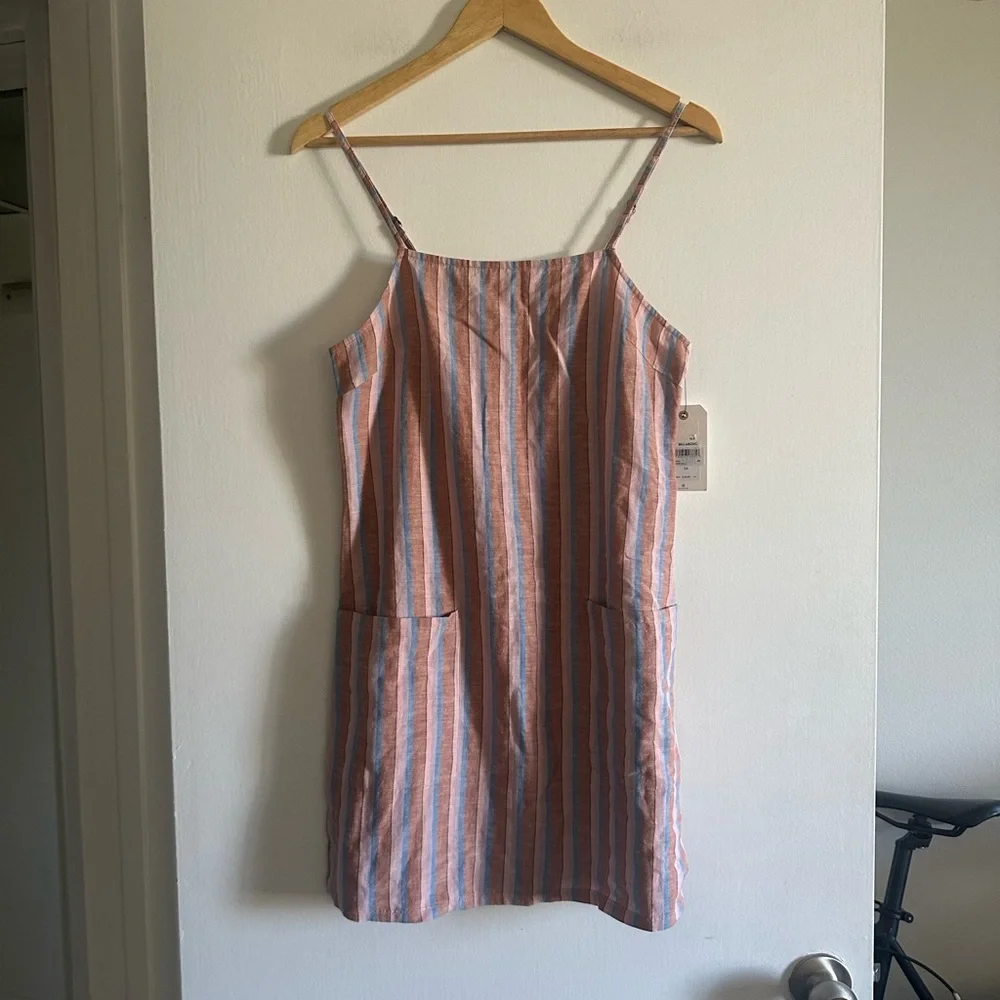 NWT Billabong Striped Beach Classic Front Pocket Mini Dress size Small - Picture 3 of 10
